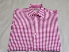 Turnbull Asser Classic Pink Gingham Button-up L/S Luxury Dress Shirt SZ 15.5