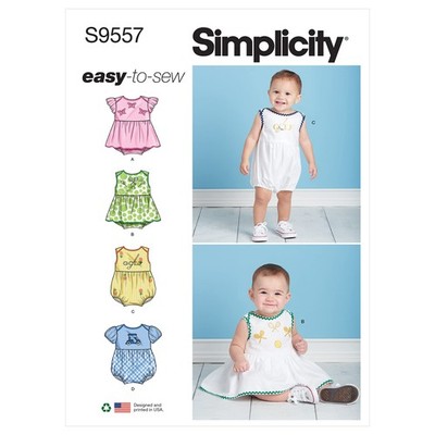 Baby Romper Sewing Pattern Kit Code S9557 Sizes XXS-XS-S-M-L Multicolor