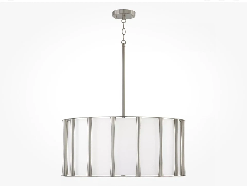 Capital Lighting 344641 Bodie 4 Light 25"W Drum Chandelier - Nickel - New - Image 2 of 2