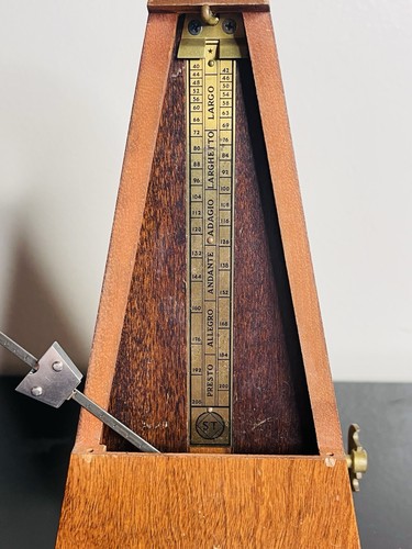 Vintage Seth Thomas Metronome De Maelzel Wind Up Wood Pyramid NICE CONDITION - 第 13/19 張圖片