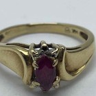 Pranda 14K Yellow Gold Marquise Ruby Diamond Bypass Ring Size 4.5 2.1g — photo 5