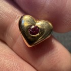 Vintage Puffy Heart 14k Yellow Gold Pendant — photo 1
