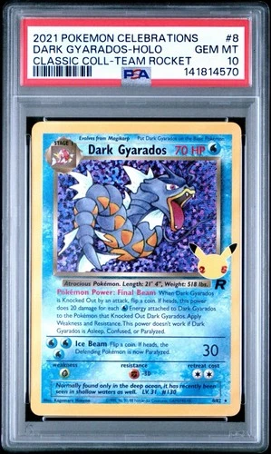 2021 POKEMON CELEBRATIONS CLASSIC COLLECTION #8 DARK GYARADOS-HOLO PSA 10
