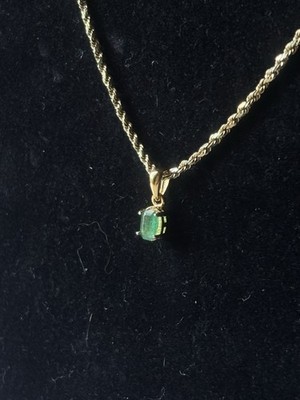 0,36ct Natürlicher Sambischer Smaragd Anhänger Charm 18k über Sterlingsilber 6x4mm
