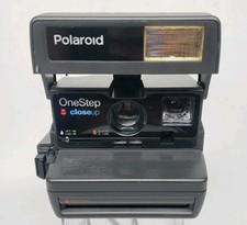 Polaroid One Step Close Up 600 Film Instant Camera Vintage Retro Black W/ Strap