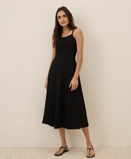 Pact Fit And Flare Midi Dress Black XXS RV