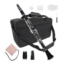 Ebonite wood B flat Clarinet nickel Plated Key Bb Key 17 Keys No disassembly