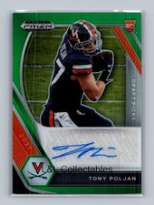2021 Panini Prizm Draft Picks Collegiate #DPA-TOP Tony Poljan Autographs Green
