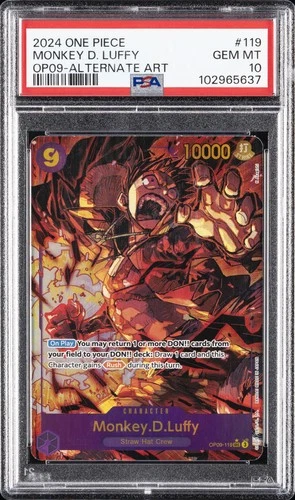 2024 ONE PIECE OP09-EMPERORS IN THE NEW WORLD #119 MONKEY D. LUFFY PSA 10