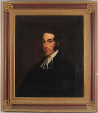 Life-Sized 19thC Antique 1820s English Vicar Clergyman Portrait Oil Painting