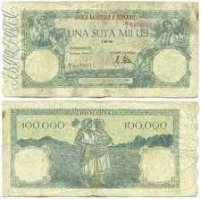 ROMANIA NOTE 100000 LEI 28.5.1946 P 58