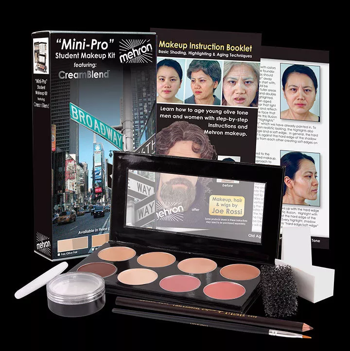 MEHRON MINI PRO STUDENT MAKEUP KIT CREAMBLEND CREAM PROFESSIONAL STAGE  SCHOOL