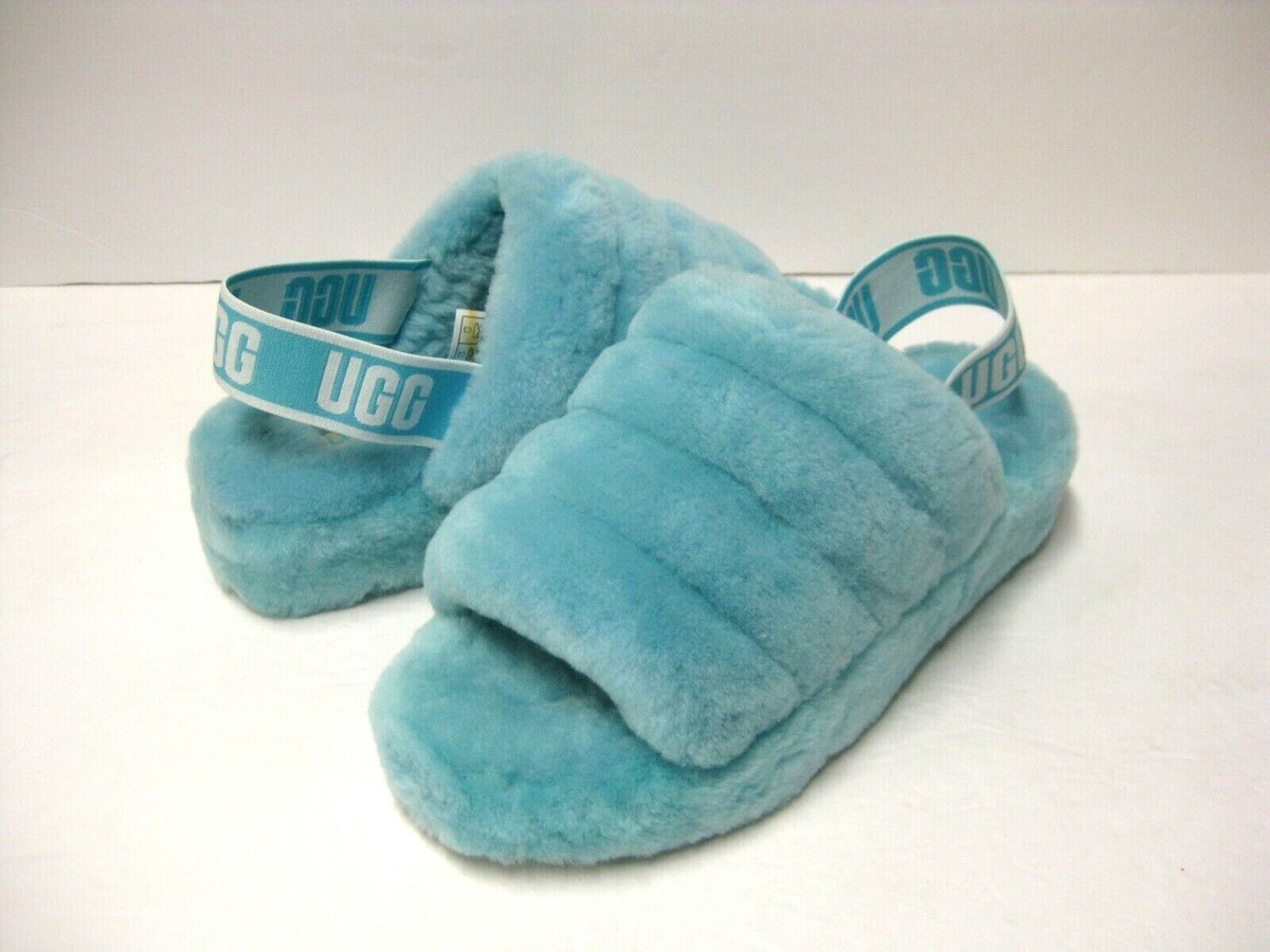 Ugg Slides Ugg Cozetta Light Blue Uggs Slippers UGG FLUFF YEAH