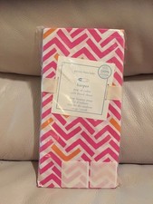1 Pottery Barn Kids Harper Pop Of Color Crib Sheet Bright Pink orange Zig Zag