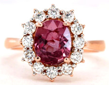 0.60ct Natural Round Diamond 14k Solid Rose Gold Ruby Wedding Cocktail Ring