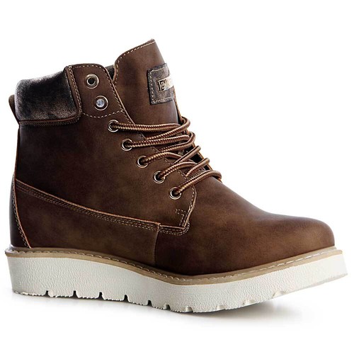 Damen Worker Boots Stiefeletten Stiefel Booties Plateau Derby Braun 38 - Imagen 2 de 3