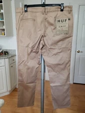 Huf Men’s Chino Pant - 40/32 - Brown - Slim Fit - Stretch - New with Tag.