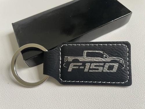 F-150 Keychain, PU Leather Black and Silver Laser Engraved F150 4X4 Key Chain - Picture 5 of 5