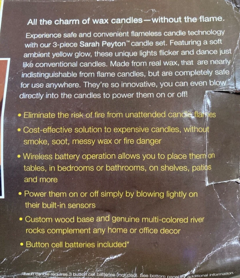 Sarah Peyton Home: Juego de velas sin llama (FC205-1Q319 Foto 2 de 4