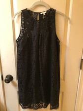 JOIE Black Dressy Sleeveless Dress with Lace - Women's Size S - EUC