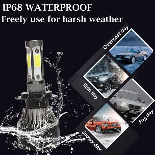 4-Sided 9012 HIR2 2000W 300000LM LED Headlight Kit High Low Beam Bulbs HID White - Picture 10 of 13