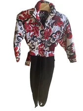 Stunning Vintage Snowsuit One piece Apres Ski Snow Suit Bib 90s Tyrolia Size 10