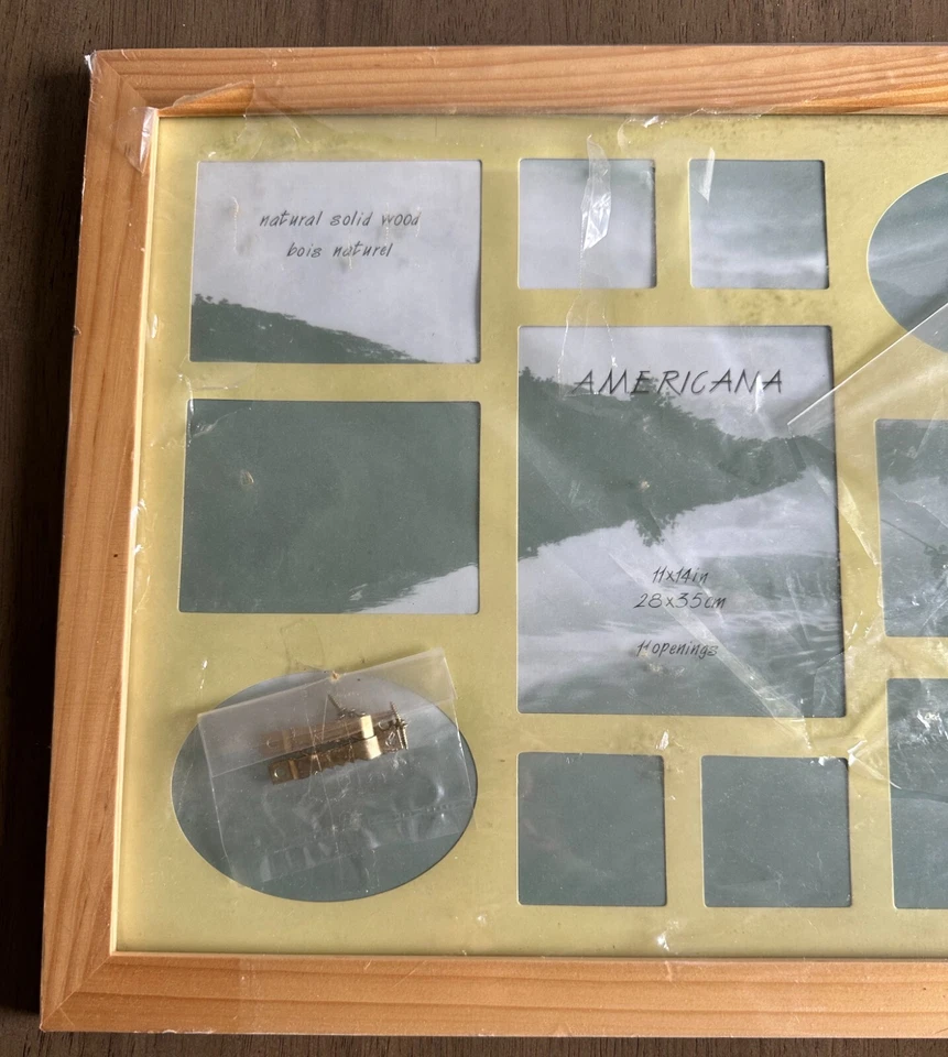 Natural Wood Collage Picture Wall Frame Holds 11 Photos 16 x 13 NEW - Image 2 of 4