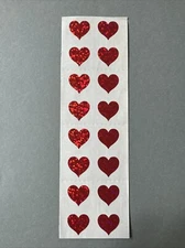 Mrs. Grossman's Stickers | RED GLITTER HEARTS | Retired Creative Memories
