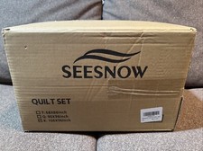 SEESNOW Quilt. GRAY. KING Size. 106x96 Inch. Premium Microfiber Rustic New