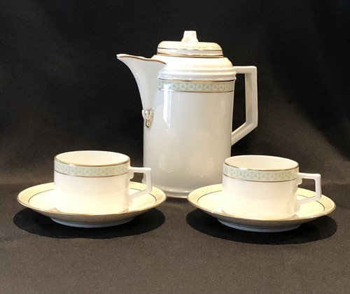 Hochst Creations Porcelain Teapot/2 Cups/2 Saucers Set New