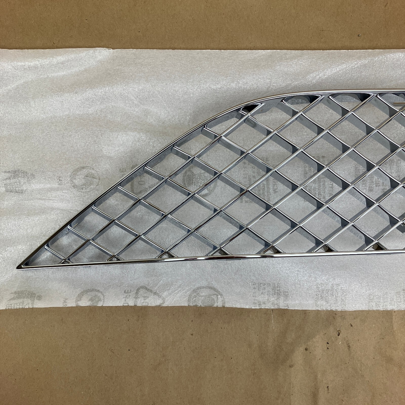 Bentley Continental GT 2020-2022 OEM Right Front Inner Bumper Grille Chrome