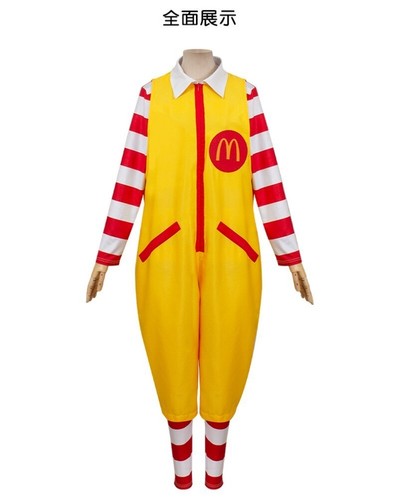 Mcdonald Cosplay Costume Ronald Masquerade Party Sutra Clown Character Adult Hal - Picture 11 of 15
