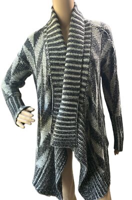 Staring At Stars Black White Geometric Open Front Long Sleeve