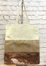 CLARINS Canvas Lined Tote Bag Champagne Bronz...