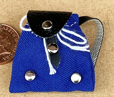 Blue Soft Material Backpack Tumdee 1:12 Scale Dolls House Outdoor Accessory
