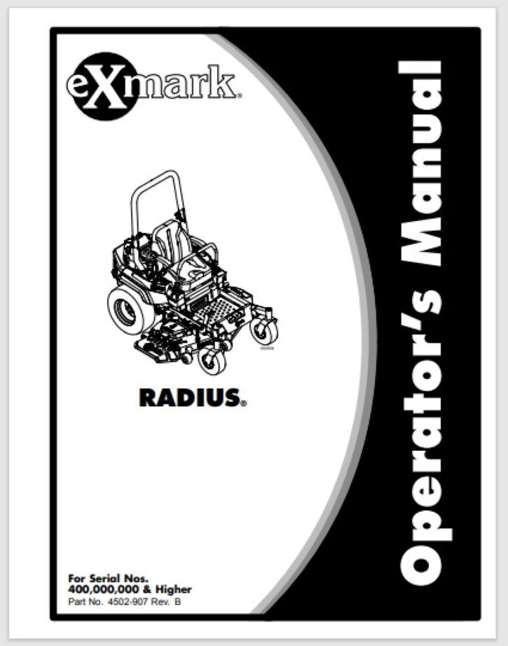 E Series Exmark Radius Parts Exmark Radius Operators Manual 84