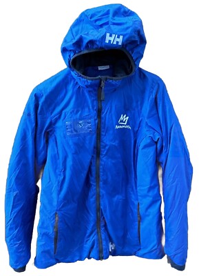Helly Hansen Jacket Women L Hooded Insulated Puffer Blue Mammoth Recco Coat Zip