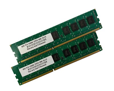 16GB 2 x 8GB PC3-12800E ECC Unbuffered UDIMM DDR3-1600 Server