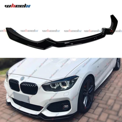 WHEELX FOR BMW 1 SERIES F20 F21 LCI FRONT SPLITTER LIP M SPORT GLOSS BLACK 2015-2019 UK