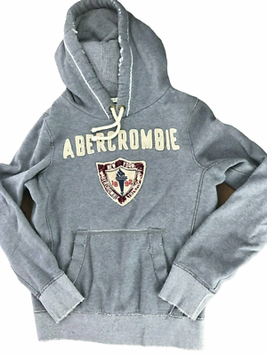 Abercrombie and Fitch Muscle Sweatshirt Hoodie Hooded Cotton Gray