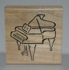 Piano Wood Mounted Rubber Stamp by JRL Design
