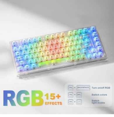 YUNZII X75 PRO 82 Key Wireless Hot Swappable White Mechanical Gaming Keyboard 