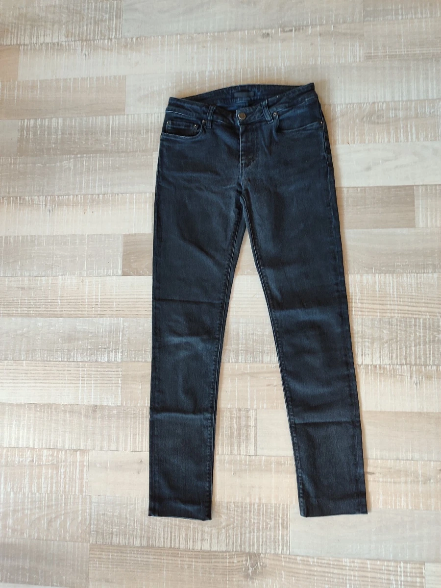 S size Vintage Prada Women Jeans black Pants Paris Denim Designer Clothing