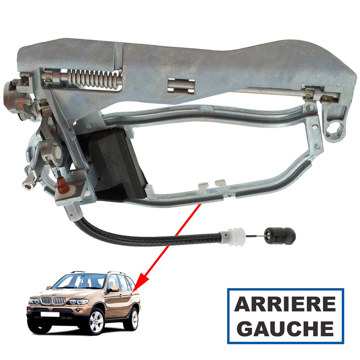 Poignée De Porte Extérieure Arrière Gauche Pour BMW X5 E53 - Référence 51218243635 - Neuf Avec Garantie 2 Ans