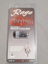 Rage 2-Blade Expandible Broadhead Hypodermic TRYPAN Shock Collars 20pk R35107