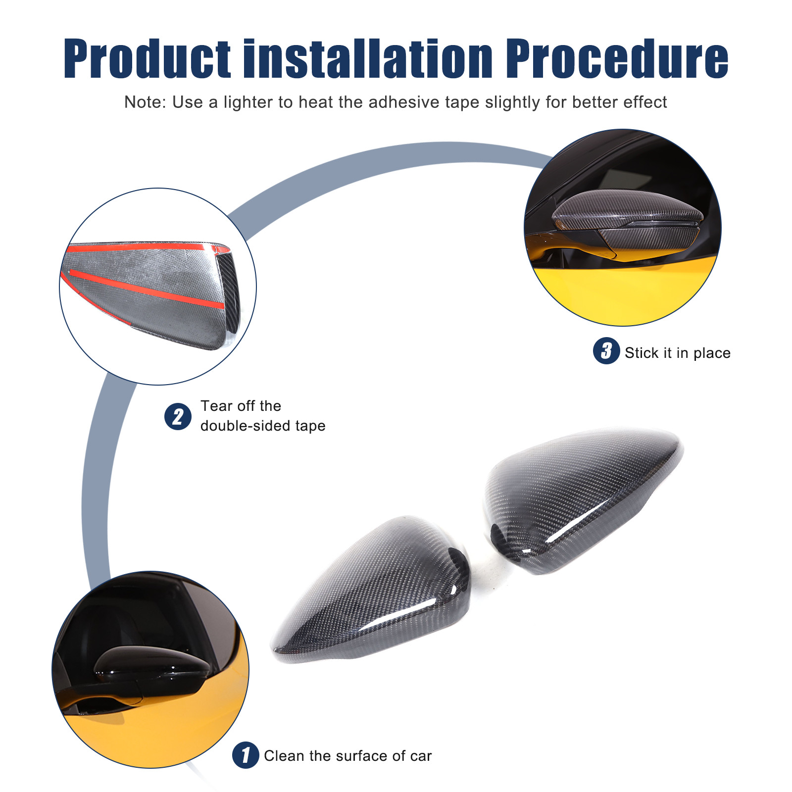 Real Carbon fiber Side Rear Mirror Cover Caps For Lotus EMIRA 2021-25