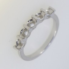 Sterling Silver Semi Mount Ring Setting RD 4x4mm Multi Stone Band Ring