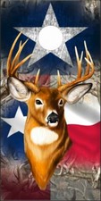 Texas Flag Buck Head Cornhole Wrap Bag Toss Skin Decal Sticker