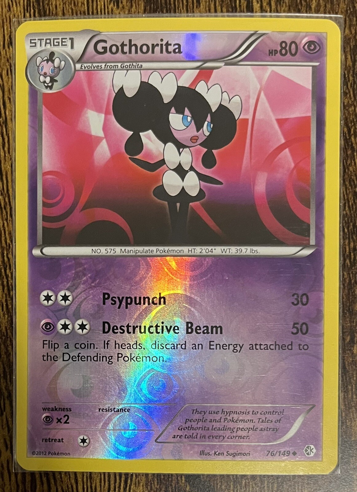 Pokémon TCG Gothorita BW Boundaries Crossed 76/149 Reverse Holo Uncommon NM