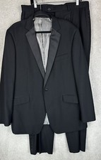 Men's Black Tuxedo CG Collection 44L Flat Front Pants Size 38 X 33 Formal